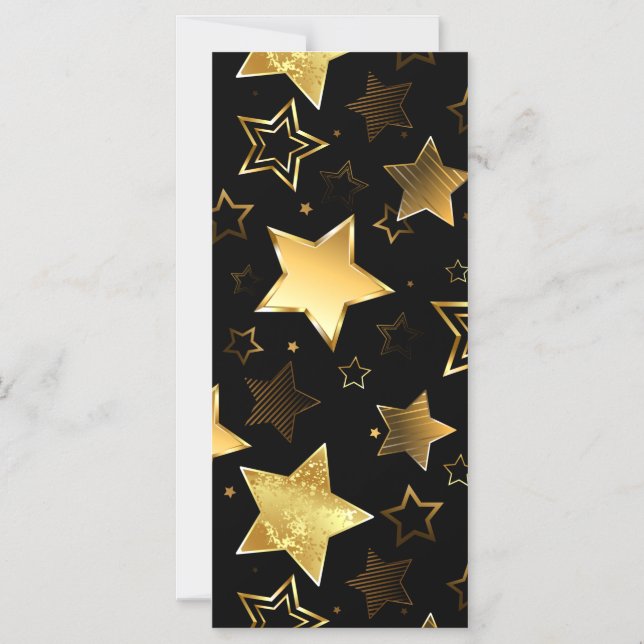 Seamless pattern with Golden Stars Magnetic Invitation (Front)