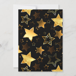 Seamless pattern with Golden Stars Magnetic Invitation