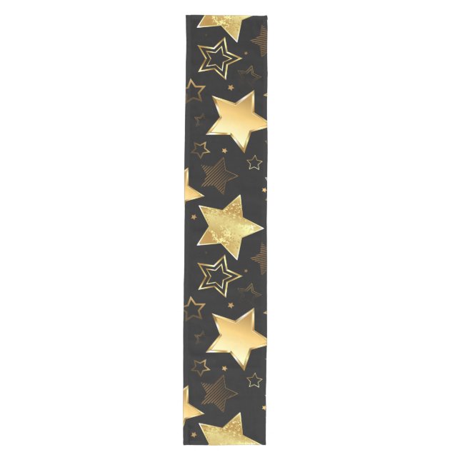 Seamless pattern with Golden Stars Medium Table Runner (Front)