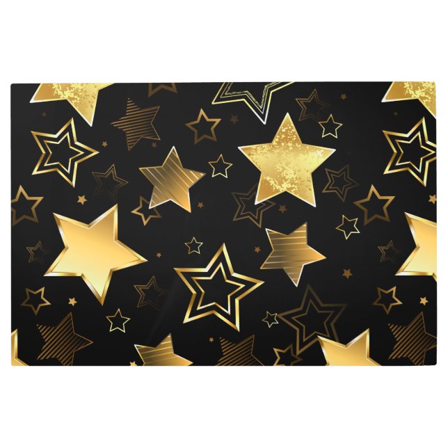 Seamless pattern with Golden Stars Metal Print (Front)