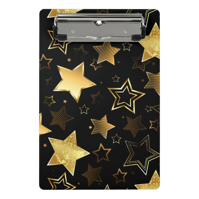 Seamless pattern with Golden Stars Mini Clipboard (Front)