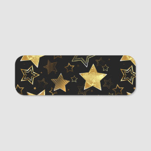 Seamless pattern with Golden Stars Name Tag