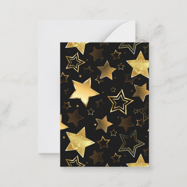 Seamless pattern with Golden Stars Note Card (Front)