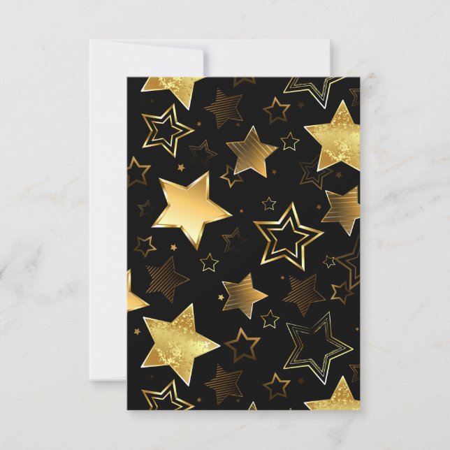 Seamless pattern with Golden Stars Note Card (Front)