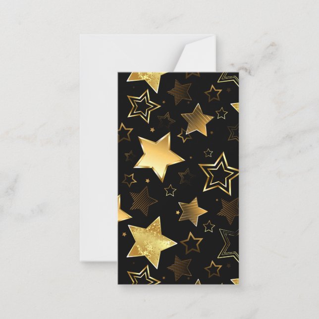 Seamless pattern with Golden Stars Note Card (Front)