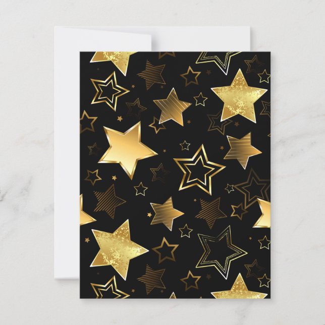 Seamless pattern with Golden Stars Note Card (Front)