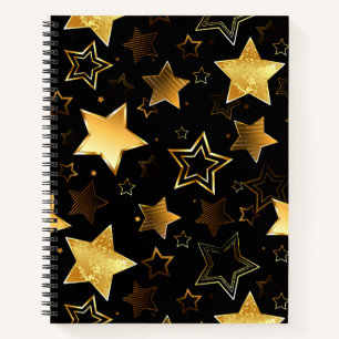 Seamless pattern with Golden Stars Notebook