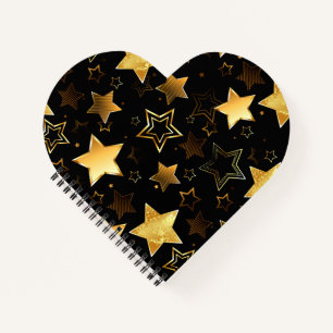 Seamless pattern with Golden Stars Notebook