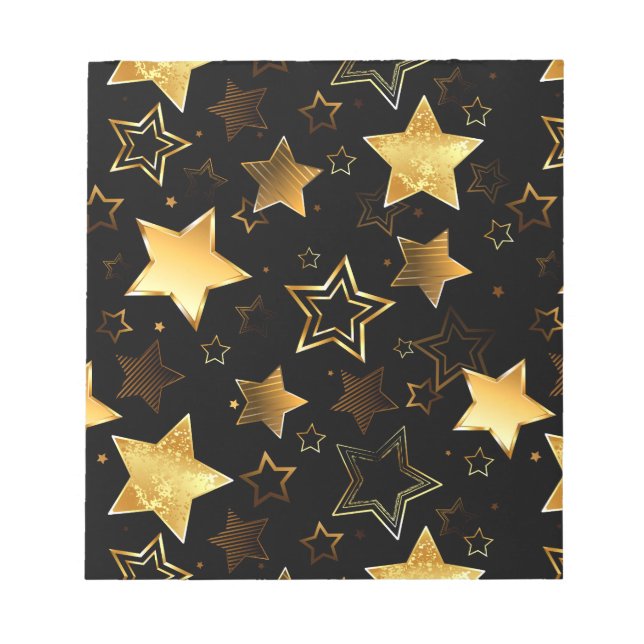 Seamless pattern with Golden Stars Notepad (Front)