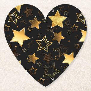 Seamless pattern with Golden Stars Paper Coaster