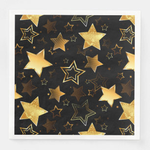 Seamless pattern with Golden Stars Paper Dinner Napkins