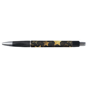 Seamless pattern with Golden Stars Pen