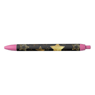 Seamless pattern with Golden Stars Pen
