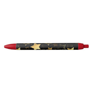 Seamless pattern with Golden Stars Pen