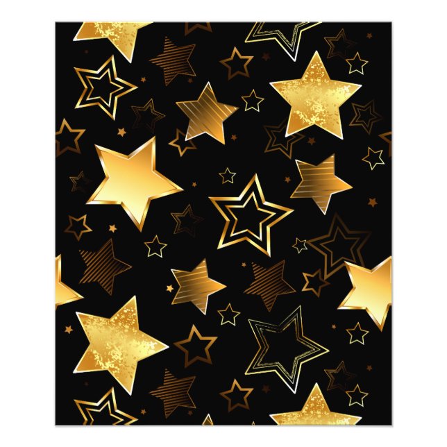 Seamless pattern with Golden Stars Photo Print (Front)