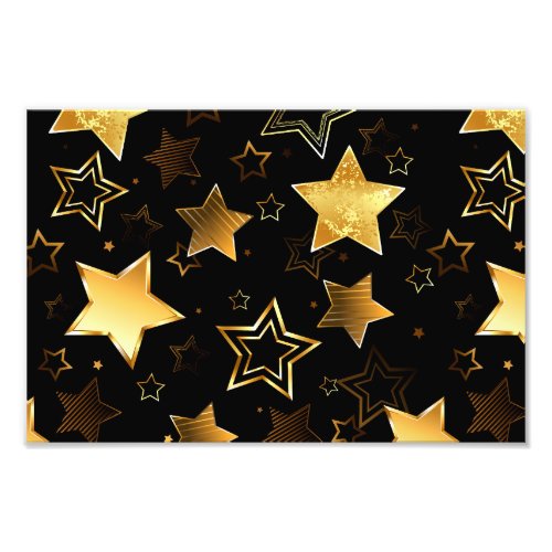 Seamless pattern with Golden Stars Photo Print