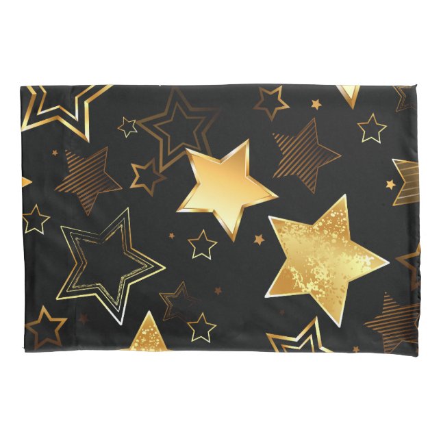 Seamless pattern with Golden Stars Pillow Case (Front-Left)