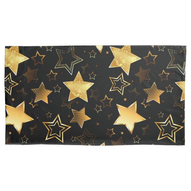 Seamless pattern with Golden Stars Pillow Case (Front)