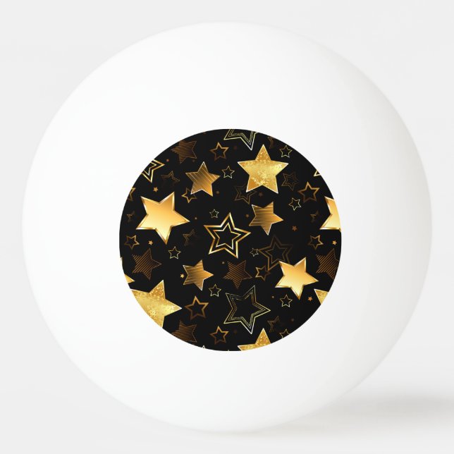 Seamless pattern with Golden Stars Ping Pong Ball (Front)