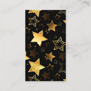 Seamless pattern with Golden Stars Place Card