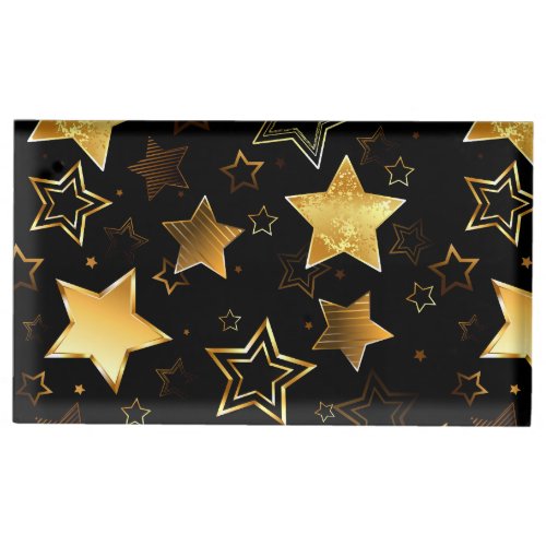 Seamless pattern with Golden Stars Place Card Holder