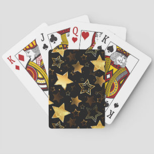 Seamless pattern with Golden Stars Poker Cards