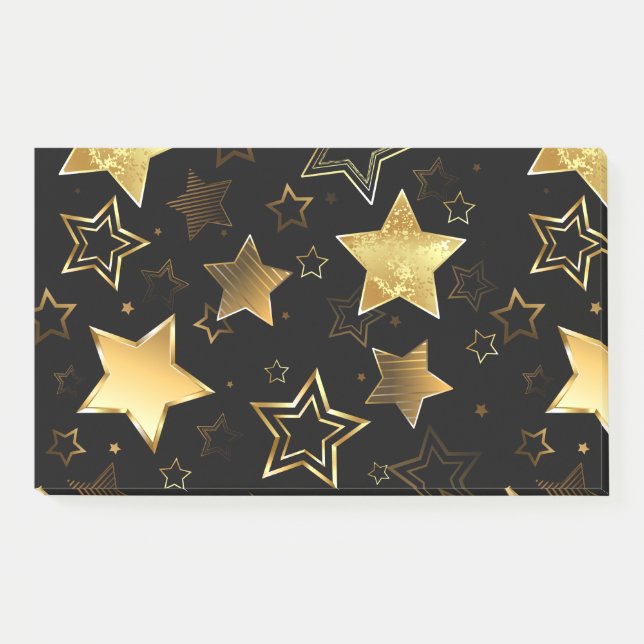 Seamless pattern with Golden Stars Post-it Notes (Front)