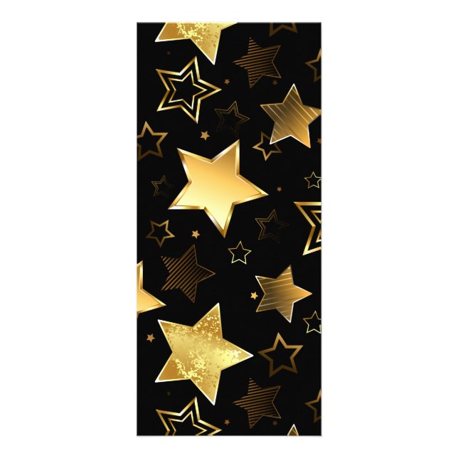 Seamless pattern with Golden Stars Rack Card (Front)
