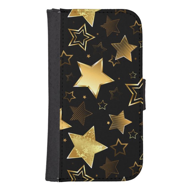 Seamless pattern with Golden Stars Samsung Galaxy Wallet Case (Front)