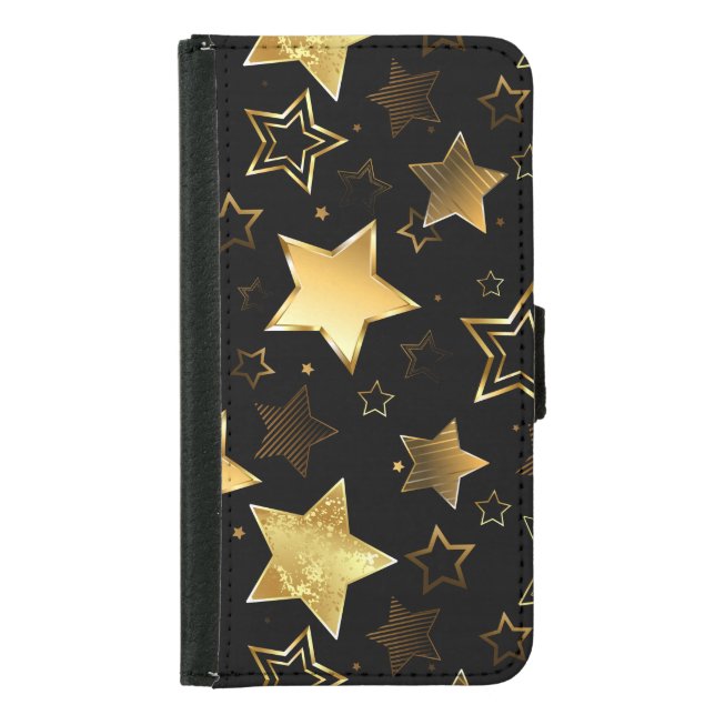 Seamless pattern with Golden Stars Samsung Galaxy Wallet Case (Front)