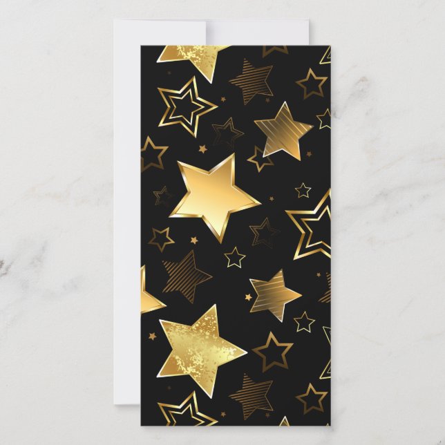 Seamless pattern with Golden Stars Save The Date (Front)
