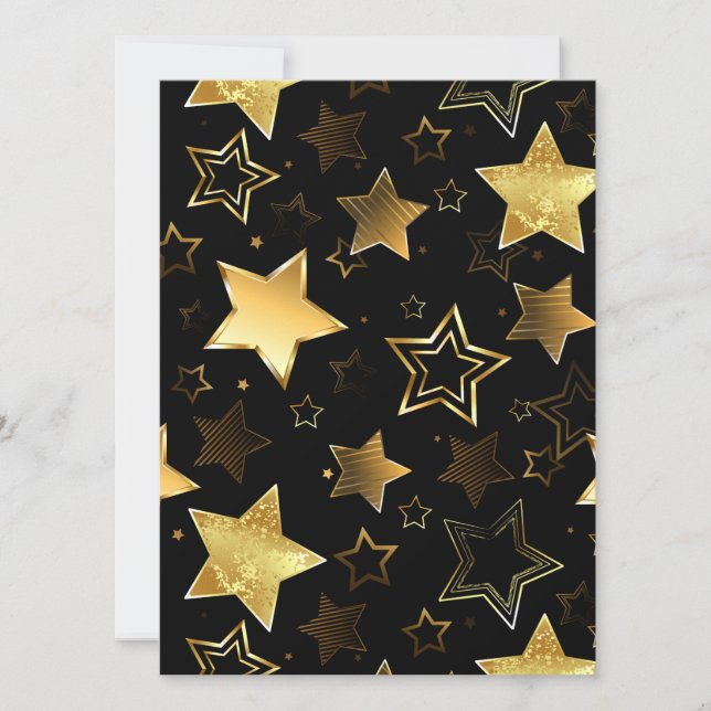 Seamless pattern with Golden Stars Save The Date (Front)