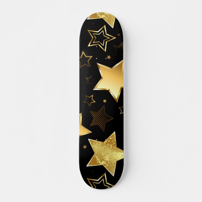 Seamless pattern with Golden Stars Skateboard (Front)
