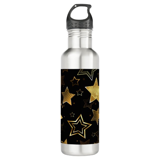 Seamless pattern with Golden Stars Stainless Steel Water Bottle (Front)