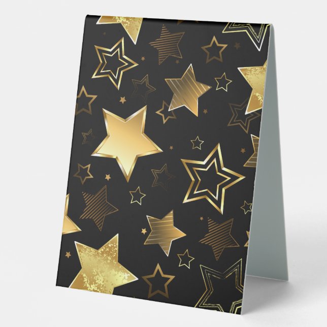 Seamless pattern with Golden Stars Table Tent (Front)