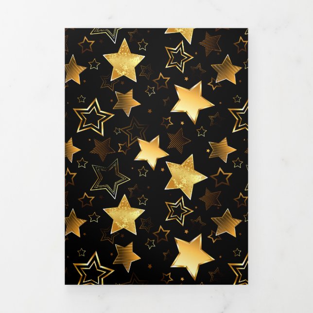 Seamless pattern with Golden Stars Tri-Fold Program (Cover)