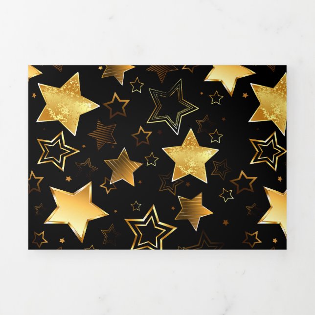 Seamless pattern with Golden Stars Tri-Fold Program (Cover)