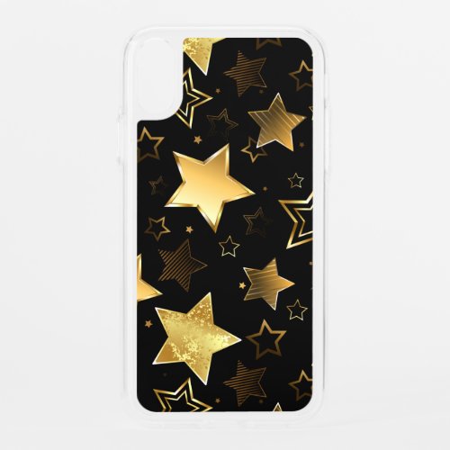 Seamless pattern with Golden Stars iPhone XR Case