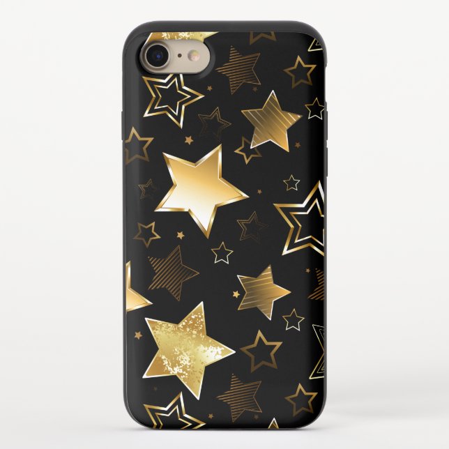 Seamless pattern with Golden Stars Uncommon iPhone Case (Back)
