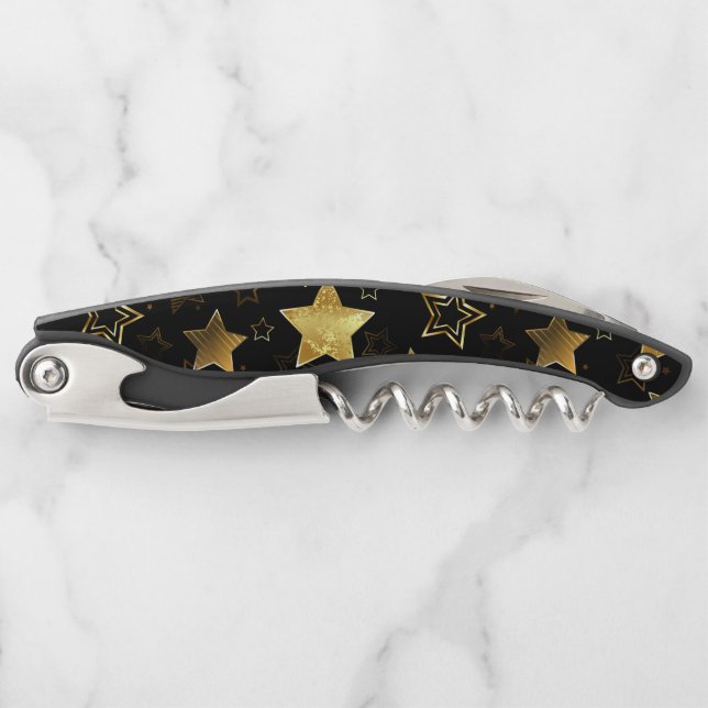 Seamless pattern with Golden Stars Waiter's Corkscrew (Front)