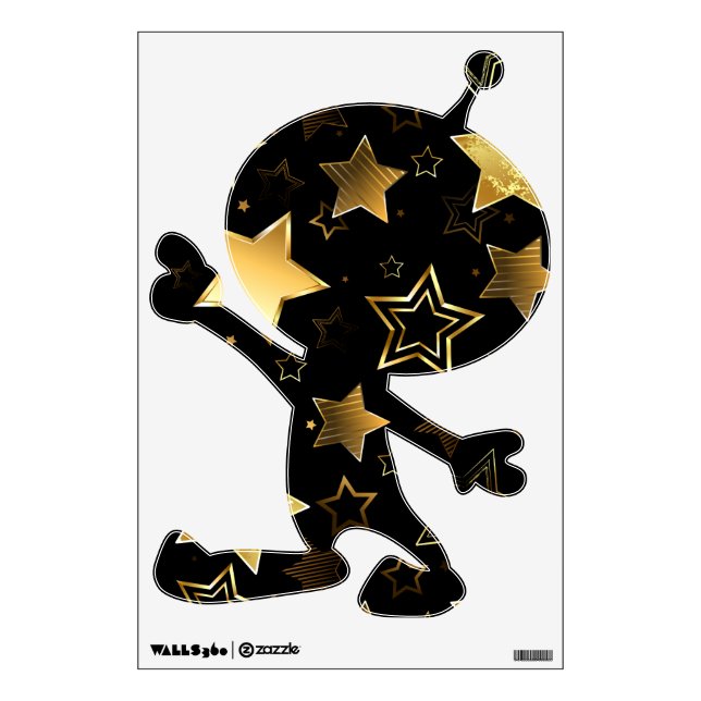 Seamless pattern with Golden Stars Wall Decal (Front)