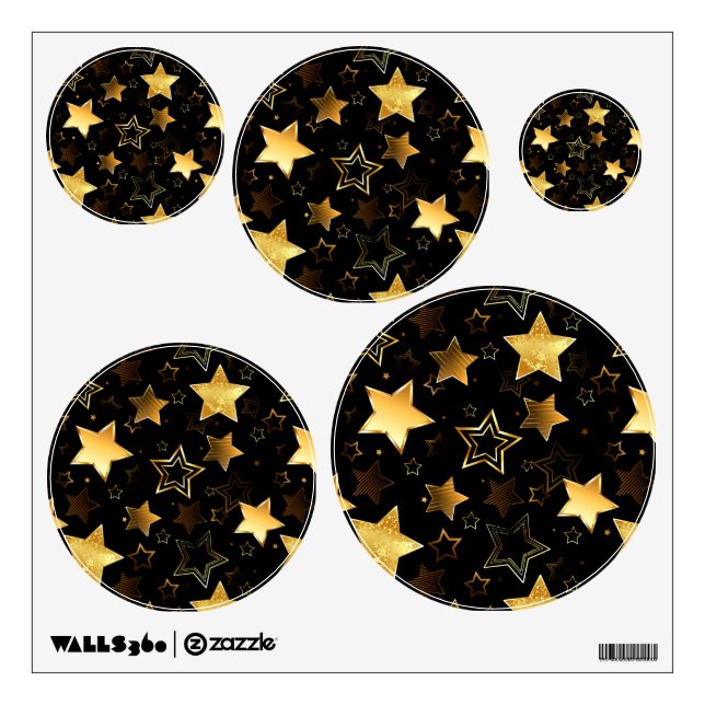 Seamless pattern with Golden Stars Wall Decal (Front)
