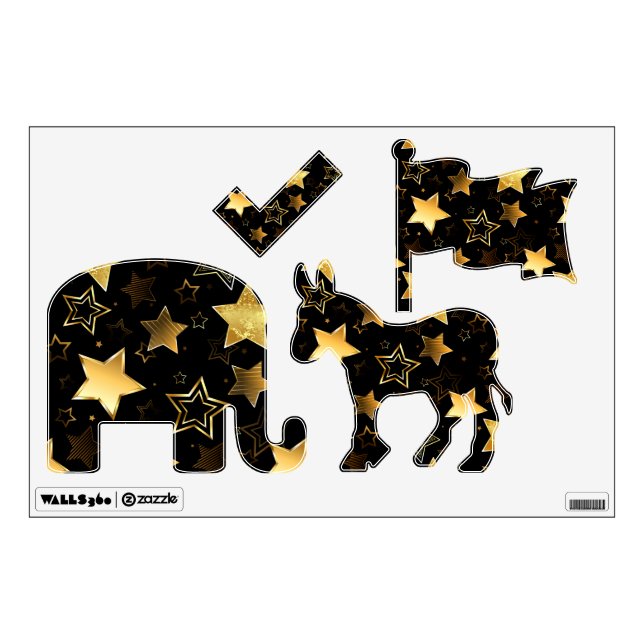 Seamless pattern with Golden Stars Wall Decal (Front)
