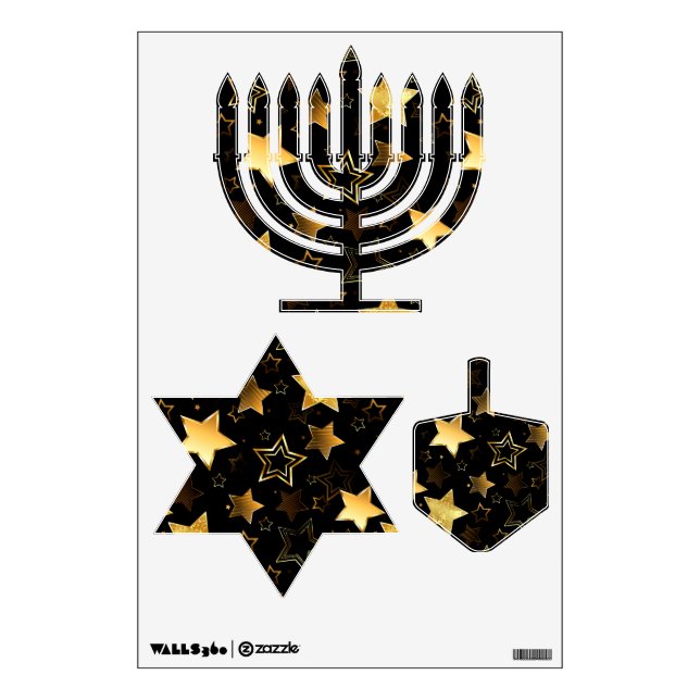 Seamless pattern with Golden Stars Wall Decal (Front)