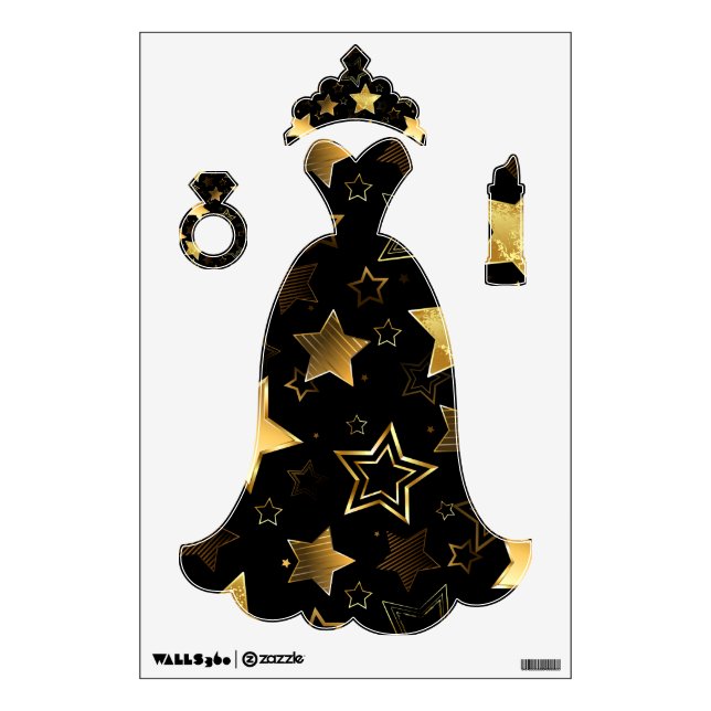 Seamless pattern with Golden Stars Wall Decal (Front)