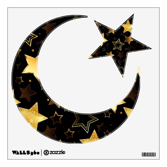 Seamless pattern with Golden Stars Wall Decal (Front)