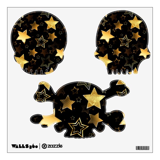 Seamless pattern with Golden Stars Wall Decal (Front)