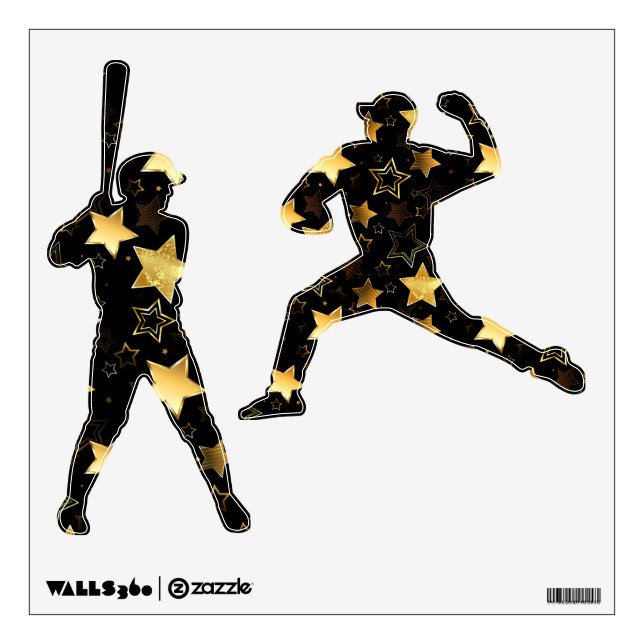 Seamless pattern with Golden Stars Wall Decal (Front)