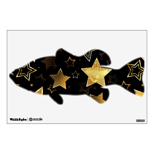 Seamless pattern with Golden Stars Wall Decal (Front)