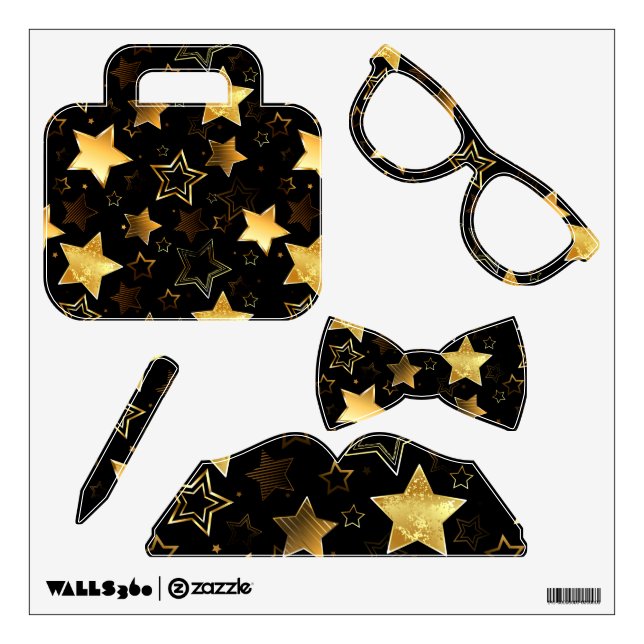 Seamless pattern with Golden Stars Wall Decal (Front)